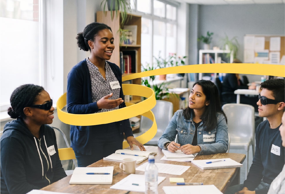 A workforce-readiness session at CLB's K Street office